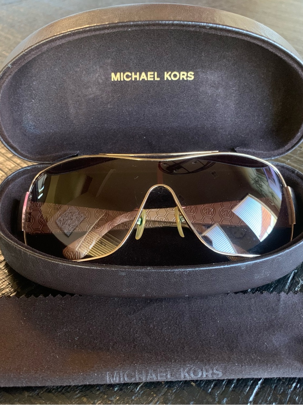 Michael Kors Gold Frame Sunglasses with Brown Lenses